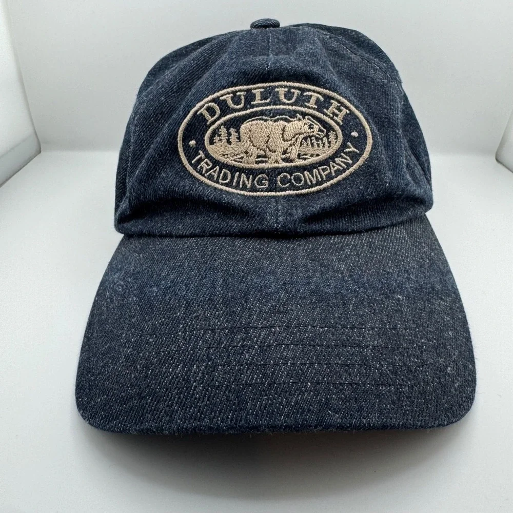 Duluth Trading Co Baseball Cap M/L Blue Denim Good Kevlar Bear Patch Hat